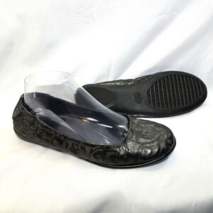 The Flexx Dolce Gunmetal leather comfort stretchy ballet flat shoes US 8.5